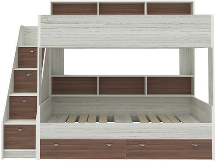 Двухъярусная кровать КарИВи Голден Кидс 10 Винтерберг Бодего Темный