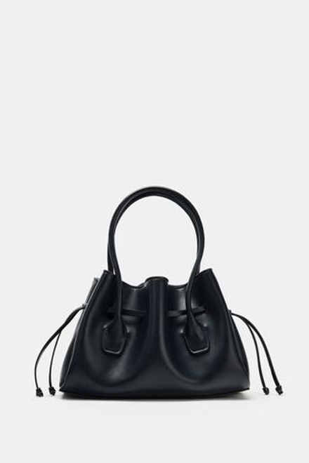 ZARA ГОРОДСКАЯ СУМКА СО СБОРКАМИ, СИНИЙ