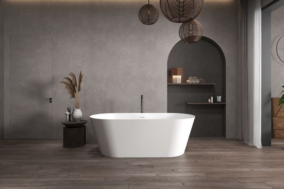 Ванна из искусственного камня ABBER Stein AS9626 белая матовая