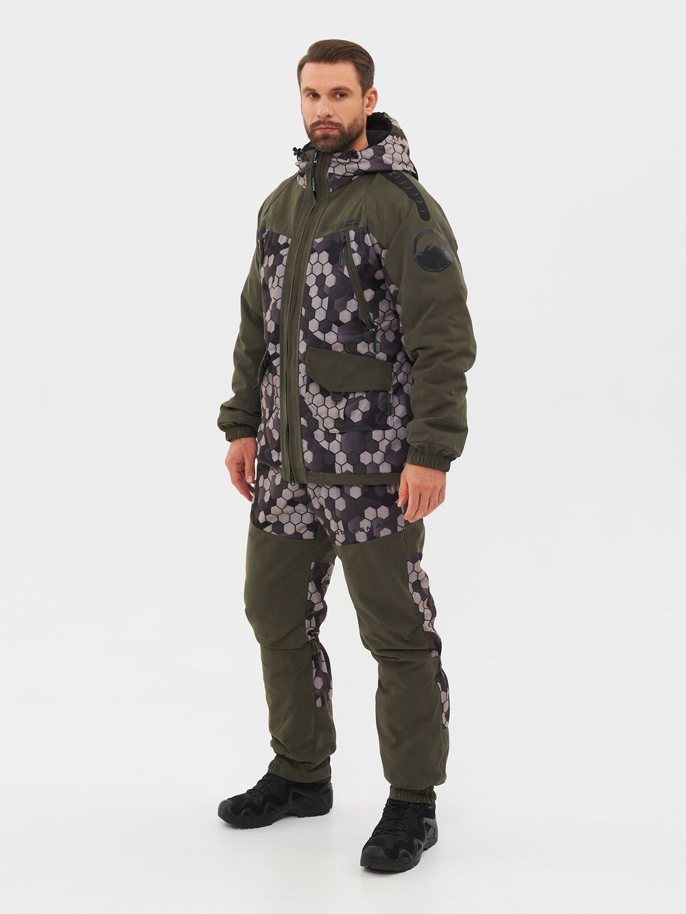 Костюм демисезонный Горка-Люкс ткань Исландия/Алова цвет Хаки/КМФ 002
