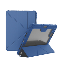 Чехол книжка синего цвета от Nillkin для Apple iPad Pro 11 с 2024 года, серия Bumper Pro Case-Multi Angle Folding Style, многофункциональный складной стиль