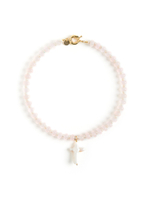 Чокер "Sea pearl cross pink" Gold