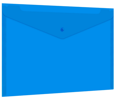 Папка-конверт с кнопкой А4 "Universal" 0,15мм. до 100л. прозрачная синяя (BRAUBERG)