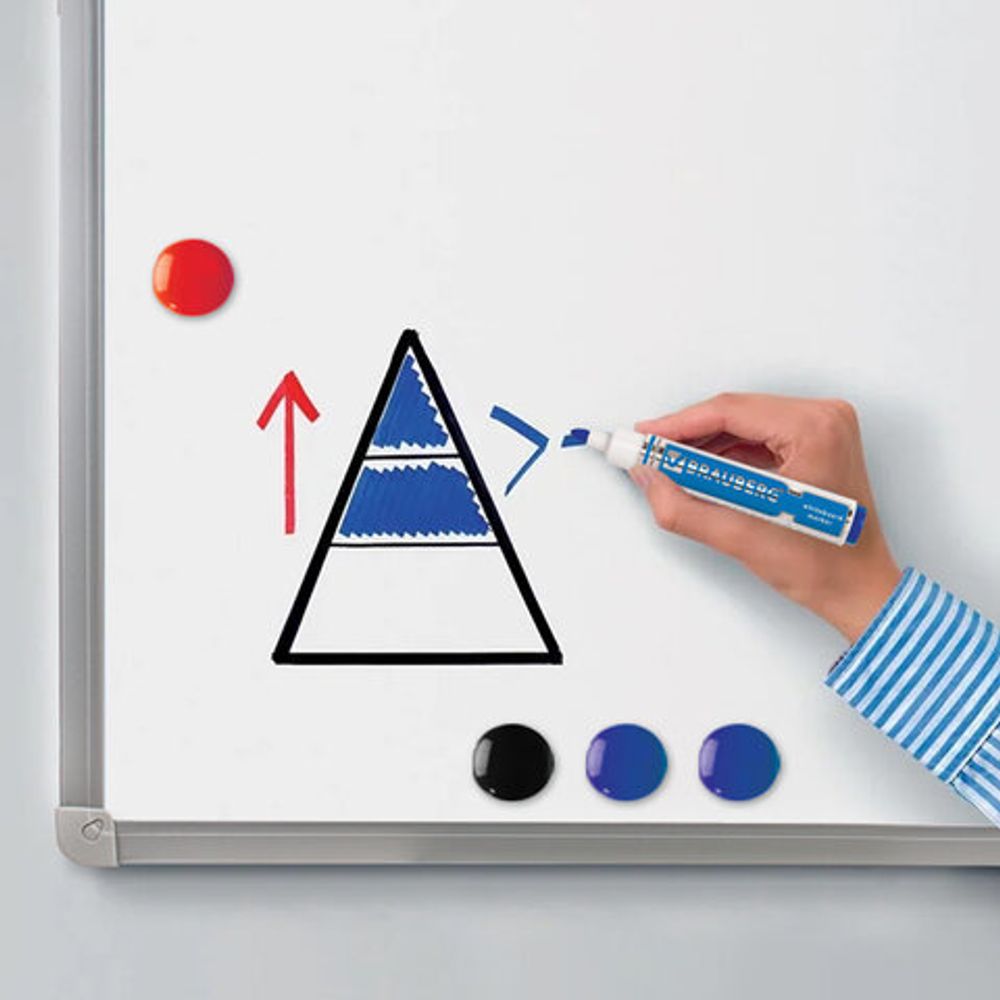 Доска магнитно-маркерная (45х60 см), алюминиевая рамка, ГАРАНТИЯ 10 ЛЕТ, РОССИЯ, BRAUBERG Стандарт, 235520