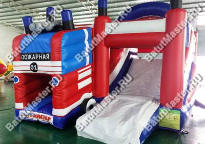 Детский надувной батут "Весёлые пожарные", 5*4*3,2 м