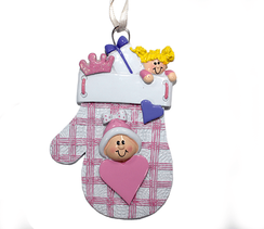 Украшение "Варежка" цвет розовый,11*7*2 см. (PO1146)