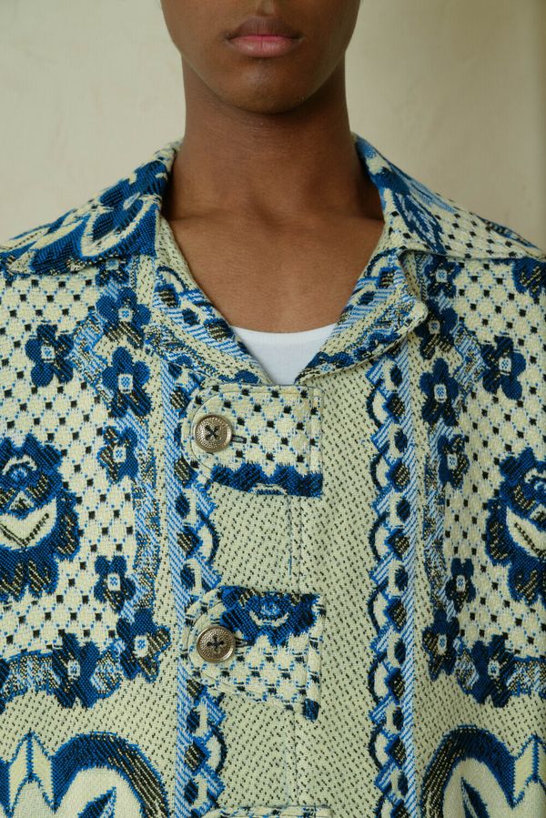 Куртка с Желто-Синим Узором / Yellow Blue Pattern синяя - фото 4