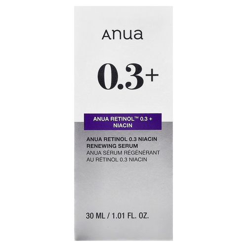 Anua, Retinol ™ 0,3% + обновляющая сыворотка с ниацином, 30 мл (1,01 жидк. Унции)