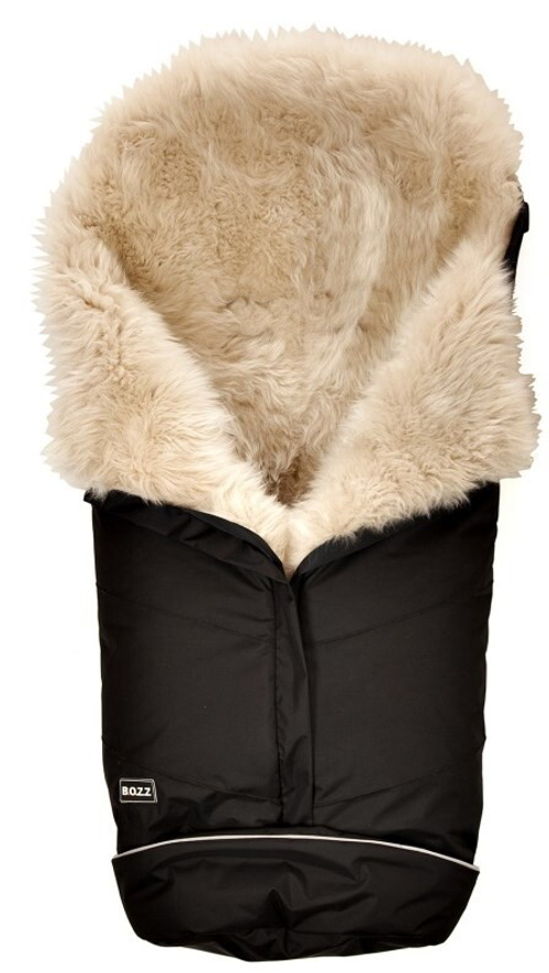 Конверт Bozz из овчины с длинным ворсом 20-2015-5 черный\льняной