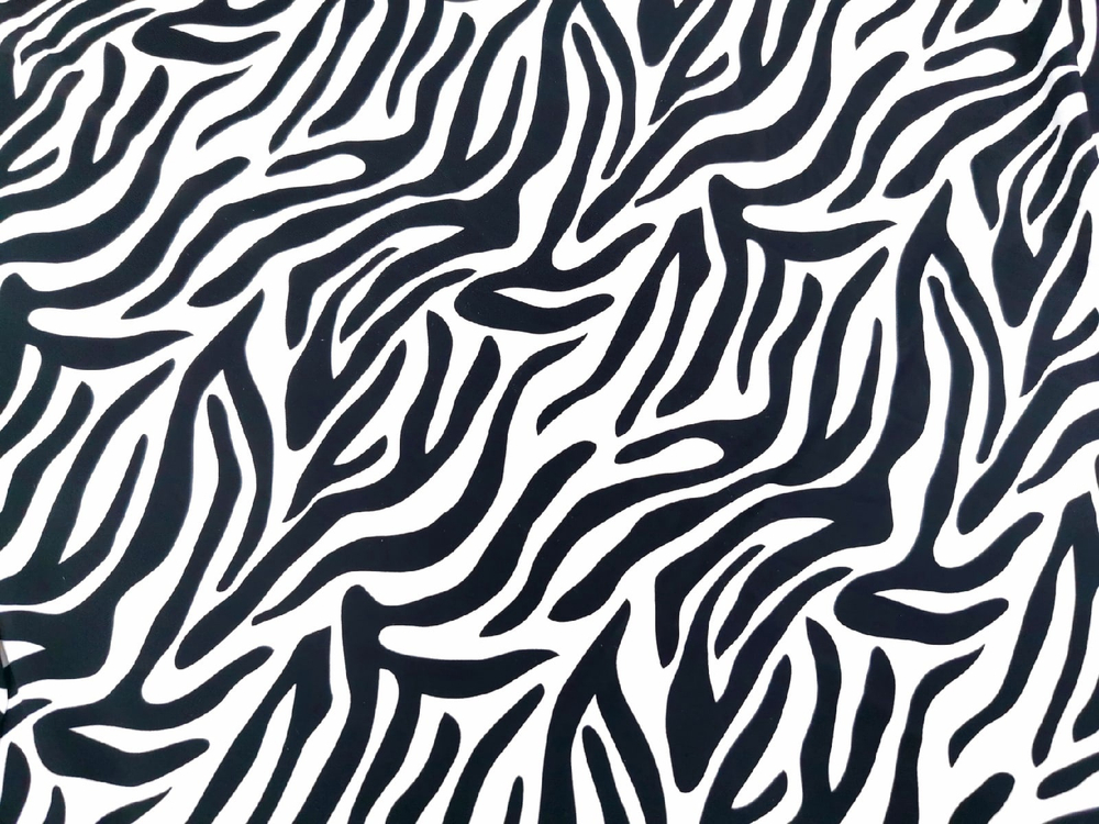 Микрофибра, принт, зебра, белый и черный(Арт: MPR-004)