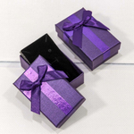Коробка Ювелирная 8х5х2.5 см Набор 2 шт с бантом (Фиолетовый)