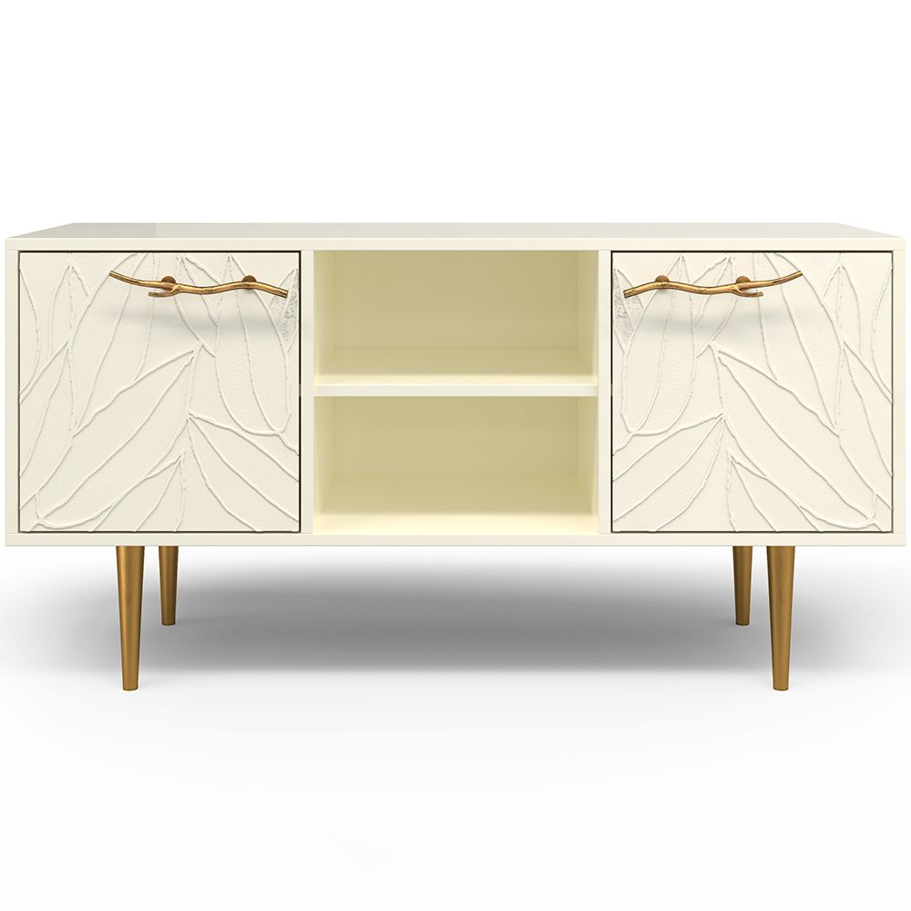 Тумба под ТВ Арт Колор leaves 117см Стайл Голд Кремовый белый