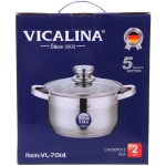 Кастрюля из нержавеющей стали VICALINA 4,8л, индукция, VL-7014