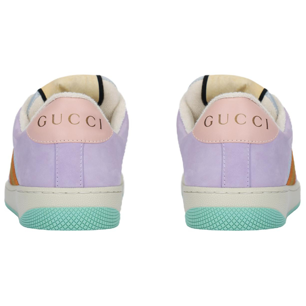 GUCCI Screener Lovelight Leather Distressed Shoes Low top Stylish Skateboarding Shoes Women"s Purple Blue Orange