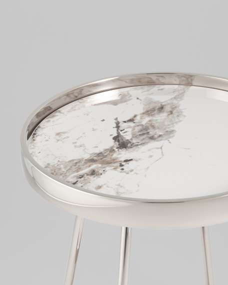 Журнальный столик Гера 50*50 см сталь серебро