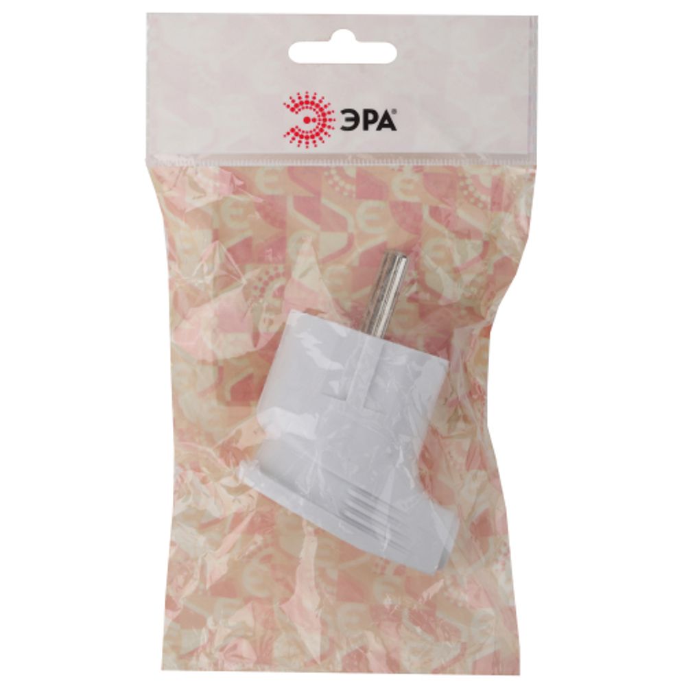 Вилка ЭРА Vx3-W с заземлением угловая 16A белая