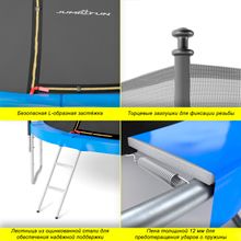 Батут с защитной сеткой DFC JUMP4FUN 6 ft синий с лестницей