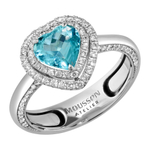 Кольцо Сердце с Турмалином Параиба и Бриллиантами, R0070-714/1