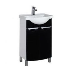 Тумба с раковиной Aquanet Асти 55 черный (2 дверцы)