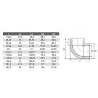 Угольник полипропиленовый 90° 110 мм TEBO