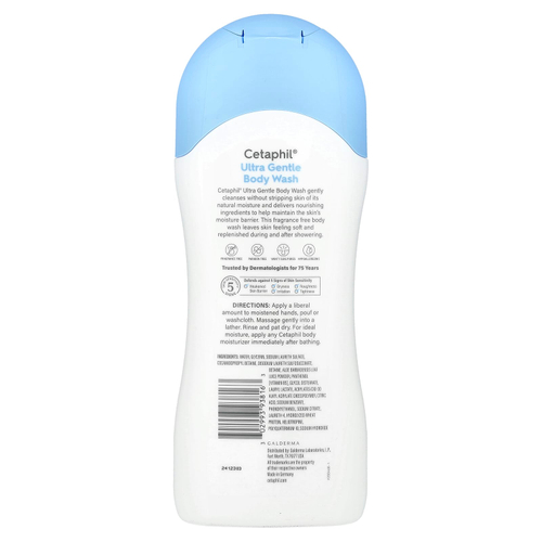 Cetaphil, ультранежный гель для душа, без отдушки, 500 мл (16,9 жидк. унции)