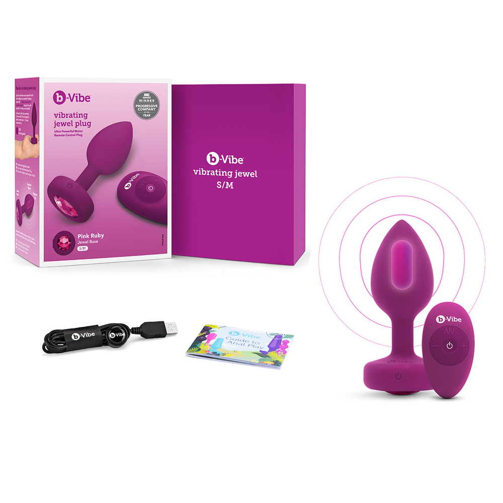 b-Vibe Vibrating Jewel Plug S/M - Анальная пробка с вибрацией