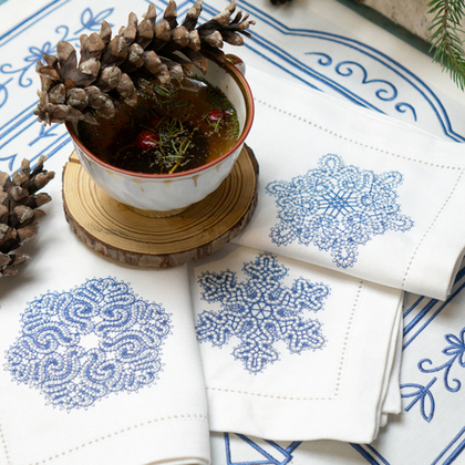 Набор салфеток "Кружевные снежинки"
