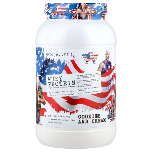 Project 1 Nutrition, сывороточный протеин, высококачественный протеиновый комплекс, «Американская мечта», печенье и сливки, 907 г (2 фунта)