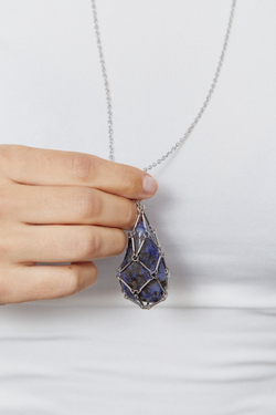 Авоська-подвеска для кристаллов серебристая L