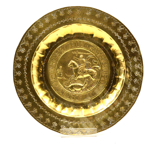 [Коллекционная вещь] Блюдо с изображением св. Георгия Победоносца и змея. Испания.