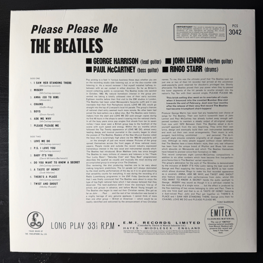 The Beatles ‎– Please Please Me (Европа 2012г.)
