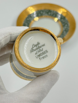 Кофейная пара зелёная Legle, Limoges