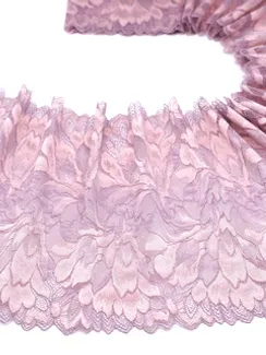 03-77 ОПТ Кружево эластичное 23 см, морской туман/пудра