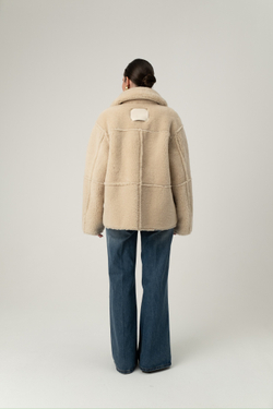 Двусторонняя золотая шуба-дублёнка