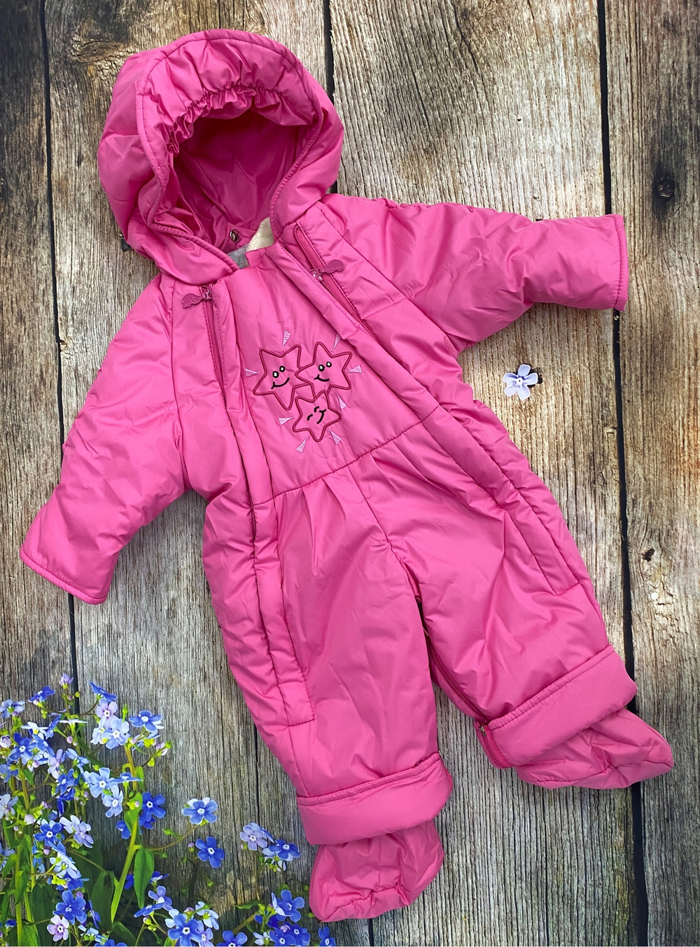 Комбинезон-трасформер детский 2в1 "Звезда" , модель: А 15-18 (Цвет: Розовый, Размер: 74)