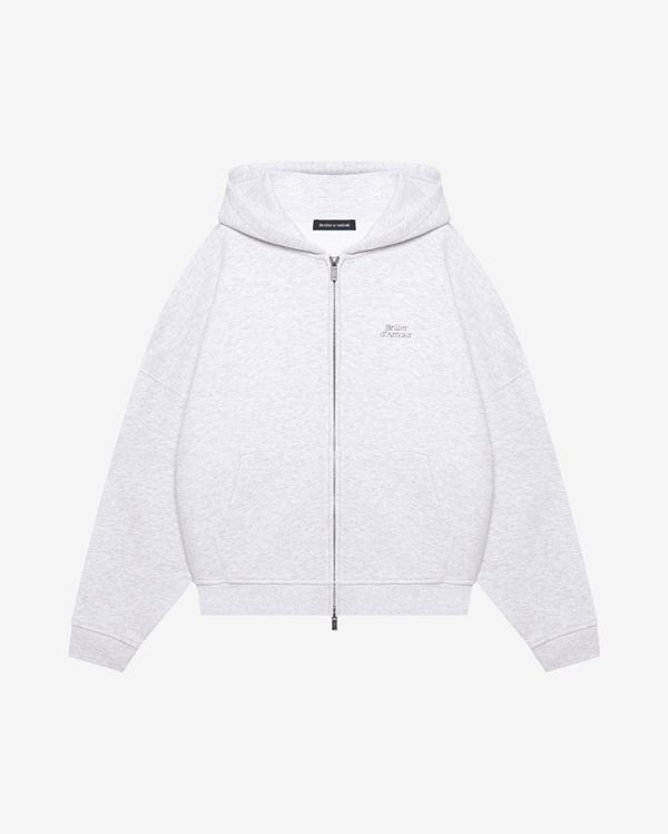 Худи Zip Logo de base 01 серый меланж - фото 1