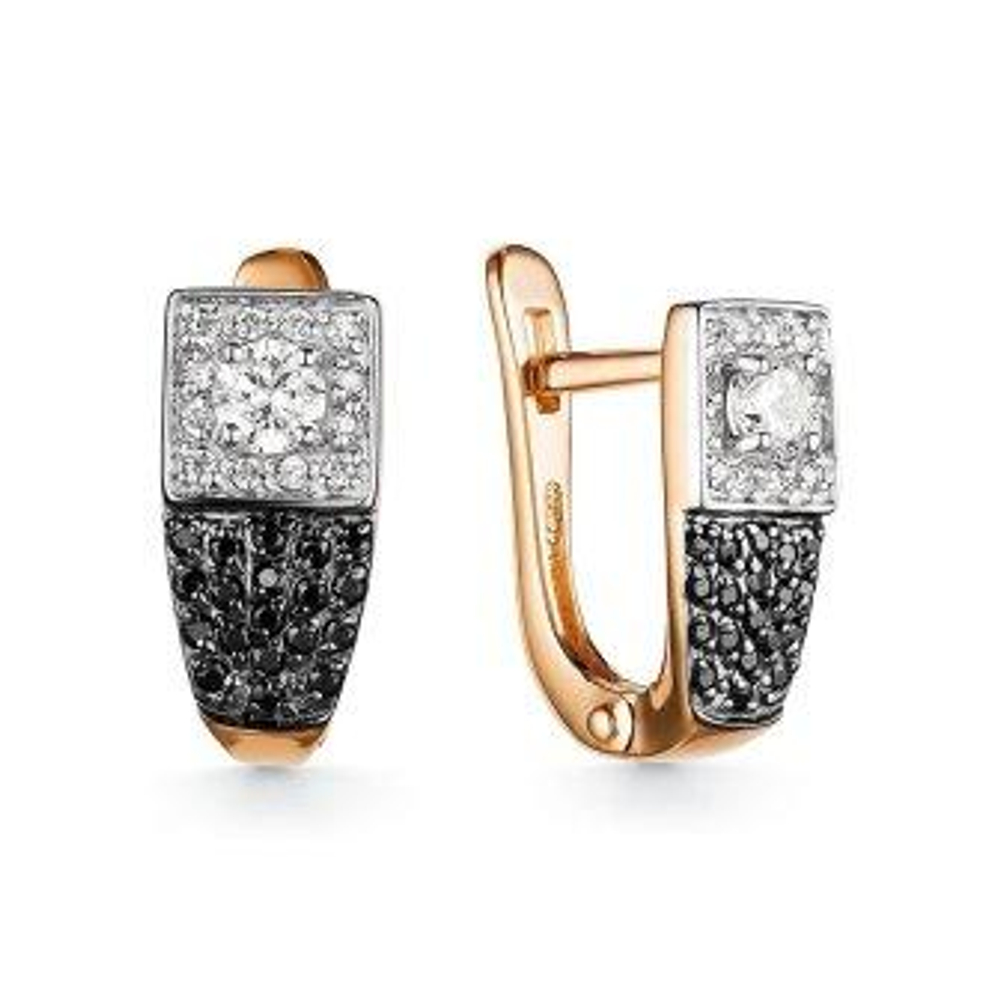 Серьги из золота с фианитами