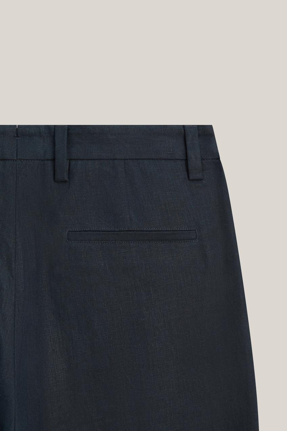 Massimo Dutti Льняные брюки с вытачками - Limited Edition, темно-синий