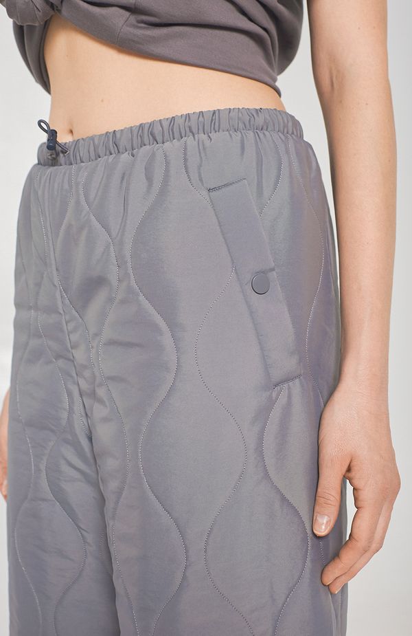 Брюки стёганые AT019 серые - фото 5