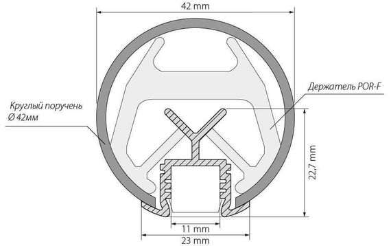 Профиль Arlight KLUS-POR-F-1000 ANOD 019181