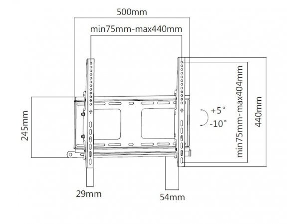Настенный наклонный кронштейн Exell EXi-H1244-AT