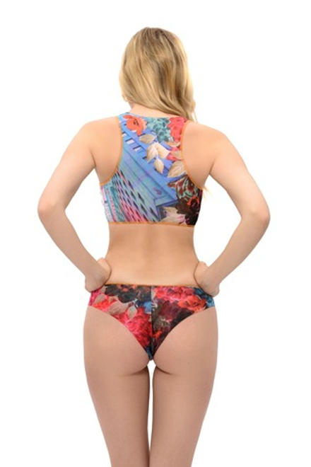 Комплект раздельный "Граффити" (спортивный топ + бразильяно), L