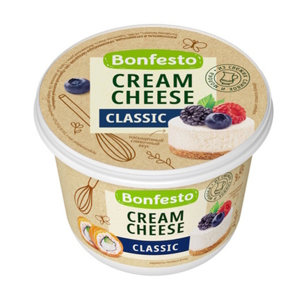 Сыр мягкий "Cream Cheese" 500г. Натуральный Бонфесто