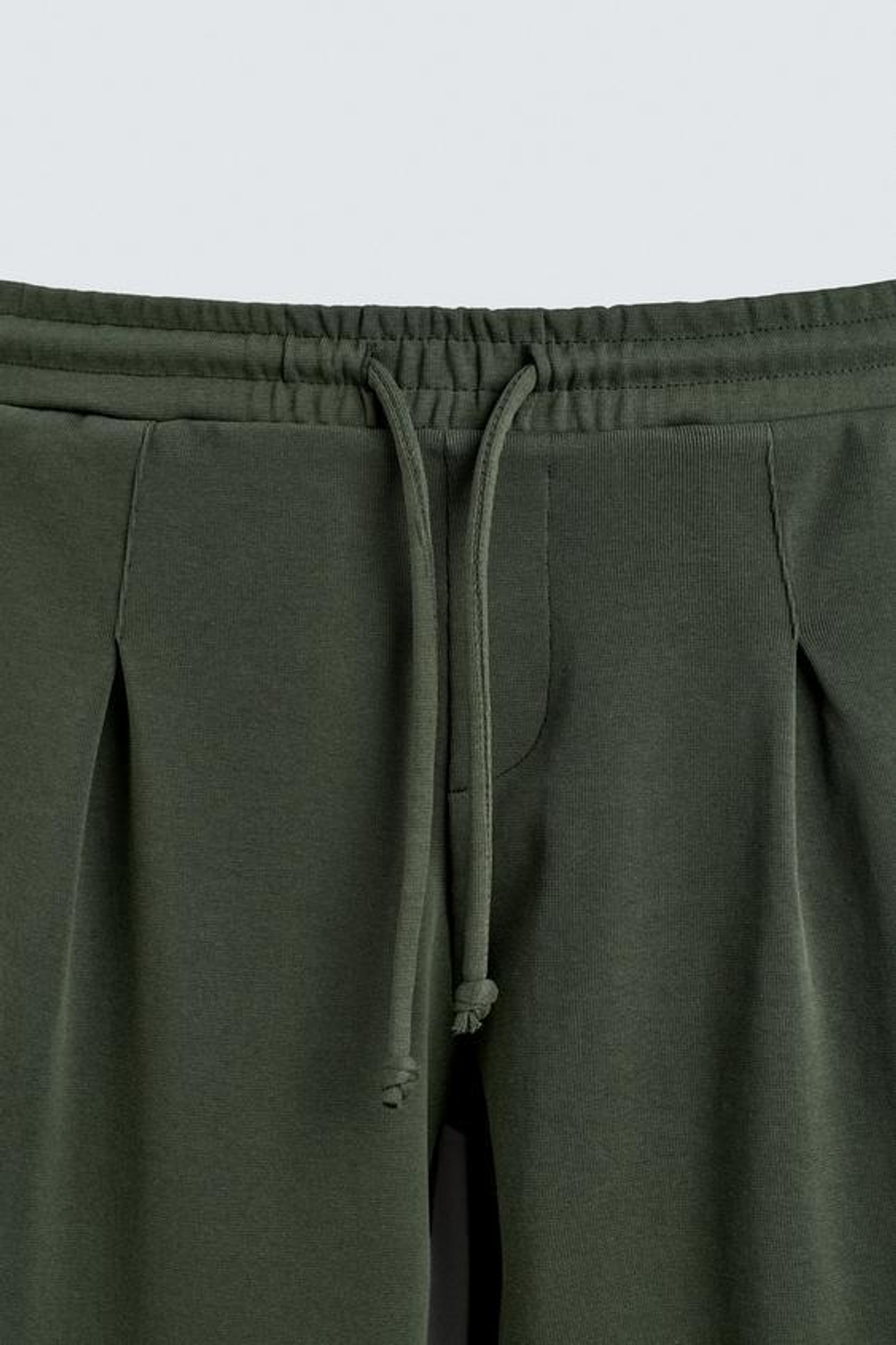 ZARA ДЖОГГЕРЫ WIDE FIT СО СКЛАДКАМИ, МЯГКИЙ ЗЕЛЕНЫЙ