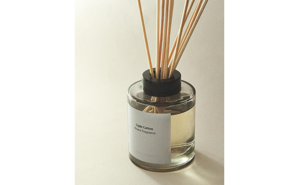 Zara Home LIGHT COTTON REED DIFFUSERS — ароматический диффузор с тростниковыми палочками, Легкий Хлопок, 200 мл