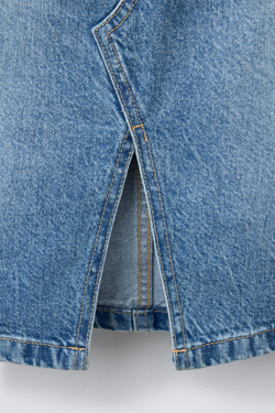 ZARA ДЖИНСОВАЯ ЮБКА МИДИ, СИНИЙ