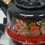 Чайник 3,5л с рисунком черно-красный закатное дно