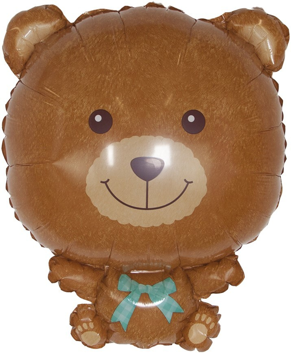 Шар (25''/64 см) Фигура, Плюшевый медвежонок, Коричневый, 1 шт.