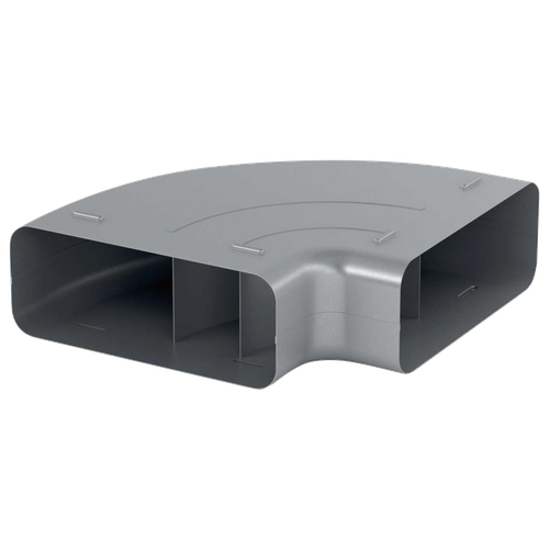 Горизонтальное колено 90° для плоских каналов (ширина 227 мм / 94 мм), длина 288 мм