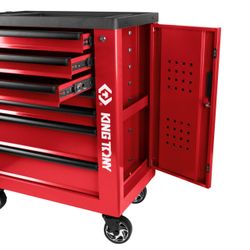 KING TONY (87G38-7B) Тележка инструментальная, 7 выдвижных ящиков, "PROFESSIONAL", красная